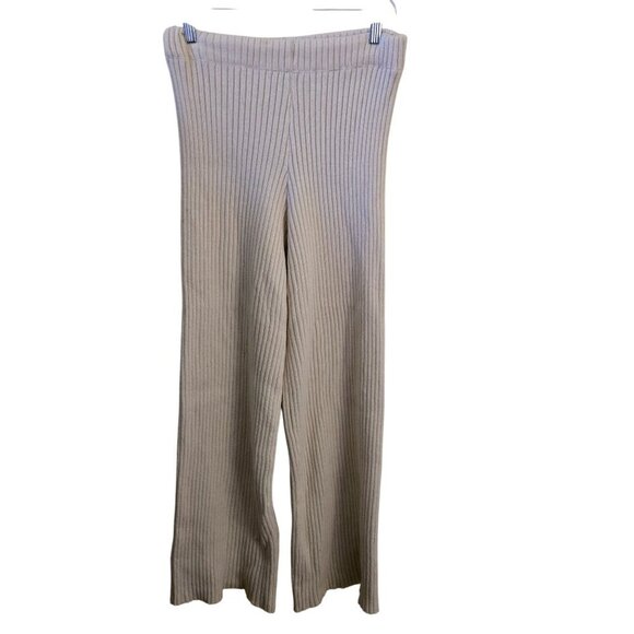 Sincerely Jules Cream Ribbed Knit Pull On Cozy Pants Size XL All Season Comfort - Picture 2 of 5